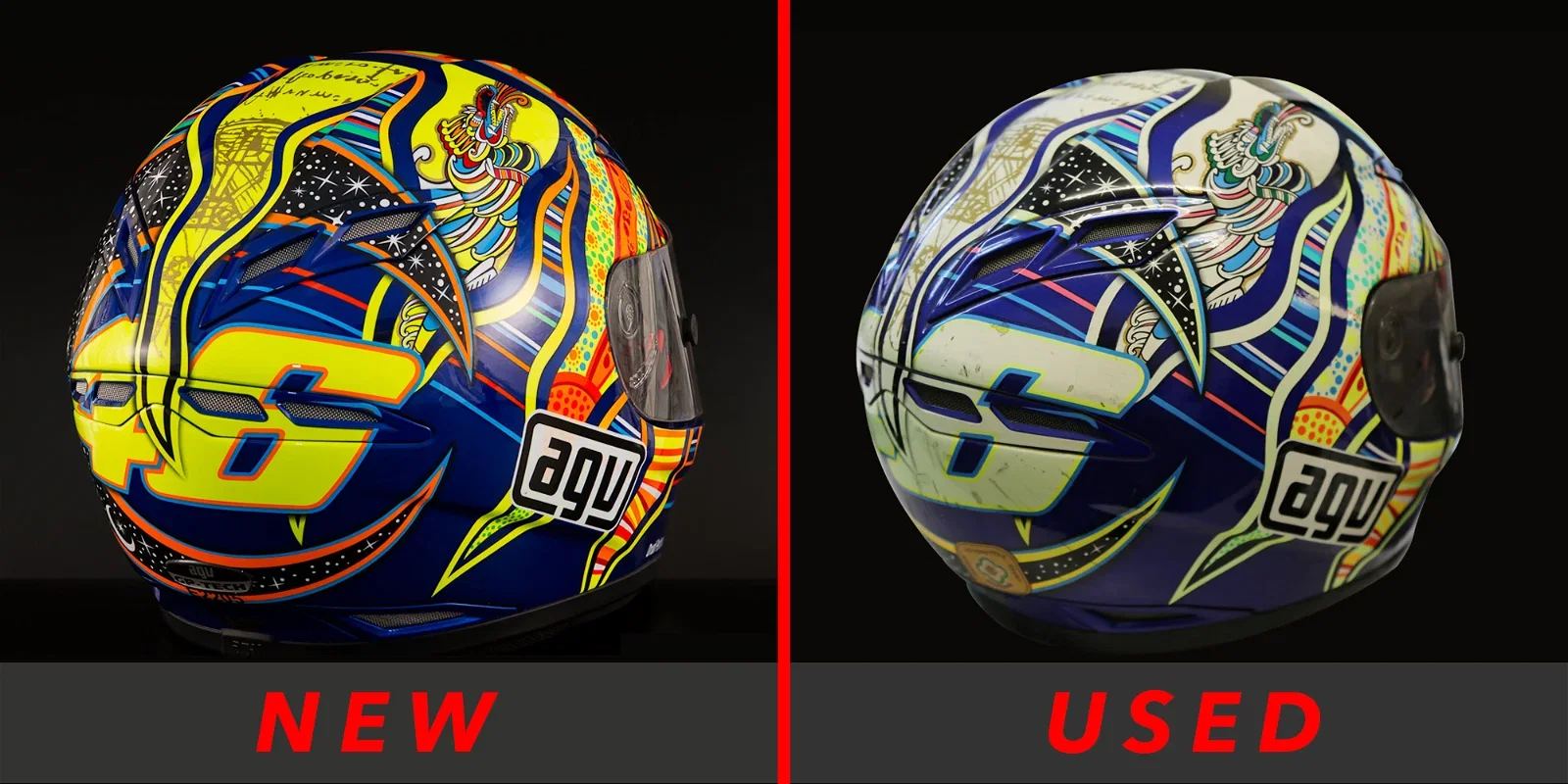 Valentino Rossi AGV GP Tech 5 Continents Colour Fading