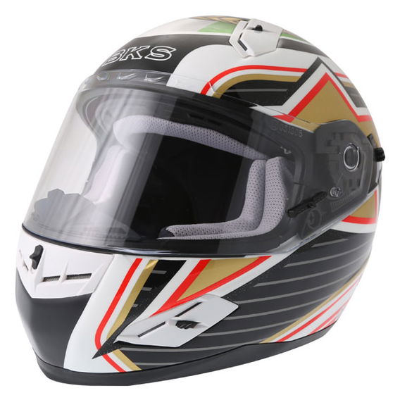 BKS 8 Flag Series Italy Full Face Motorcycle Helmet Front Left