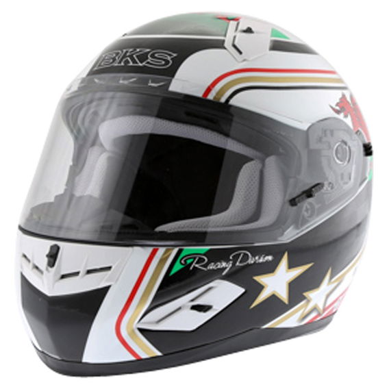BKS Wales Flag Full Face Motorcycle Helmet Front Left