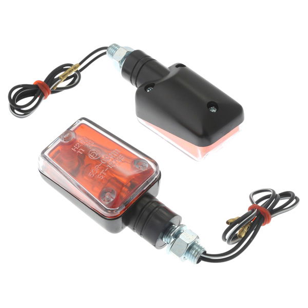 Doctor Bike Dr470 Black Short Clear Lens Rectangular Indicators