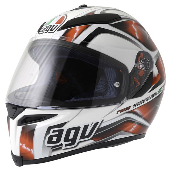AGV K5 Hurricane White Red Black Full Face Motorcycle Helmet Front Left