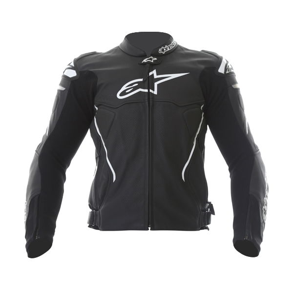 Alpinestars Atem Black Leather Motorcycle Jacket Front