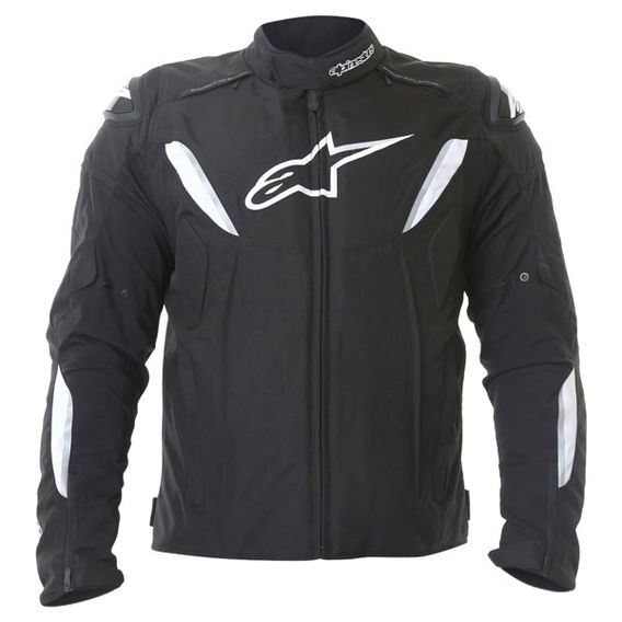 Alpinestars T-GP R Mens Black White Waterproof Textile Motorcycle Jacket Front