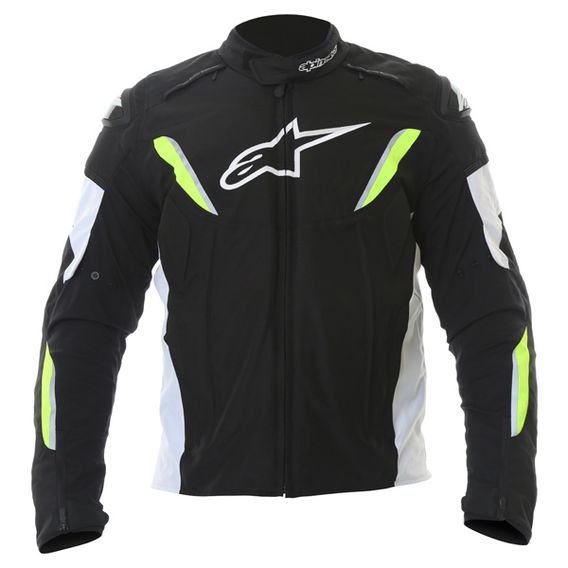 Alpinestars T-GP R Mens White Black Yellow Waterproof Textile Motorcycle Jacket Front