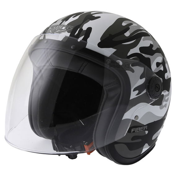 Caberg Freeride Commander Matt White Grey Open Face Motorcycle Helmet Front Left
