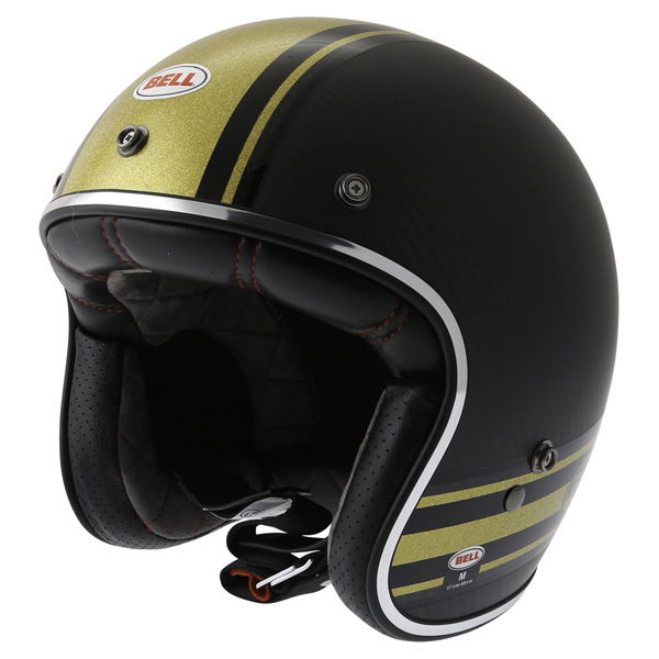 Bell Custom 500 RSD Carbon Bomb Open Face Motorcycle Helmet Front Left