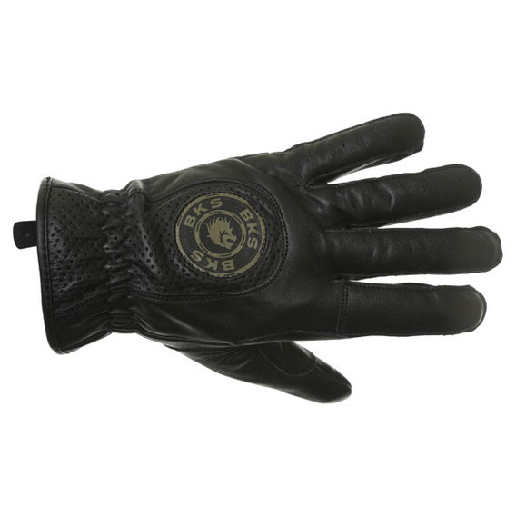 BKS Summer Mens Black Motorcycle Gloves Back