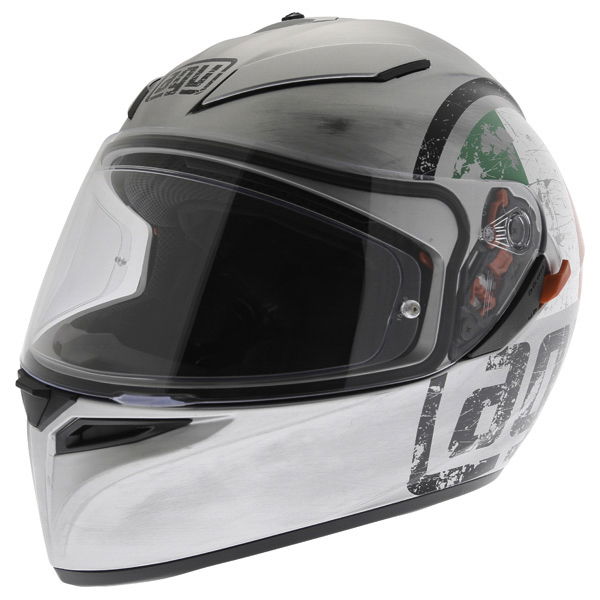 AGV K3 SV Scudetto Matt Silver Full Face Motorcycle Helmet Front Left
