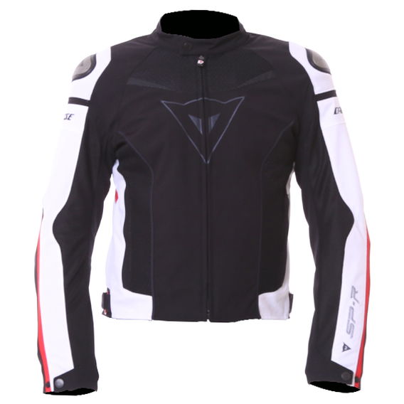 Dainese Super Speed Mens Black White Red Textile Motorcycle Jacket Front