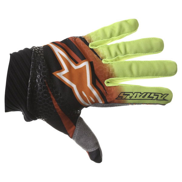 Alpinestars Techstar Venom Red Yellow Black Motocross Gloves Back