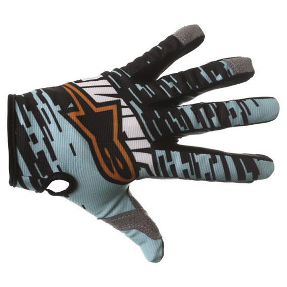 Alpinestars Racer Braap Turquoise Black Motocross Gloves Back