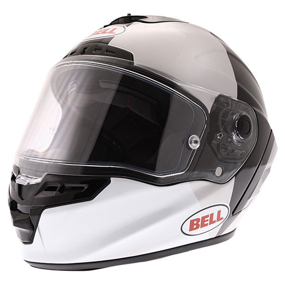 Bell Star Spectra Black Silver Full Face Motorcycle Helmet Front Left