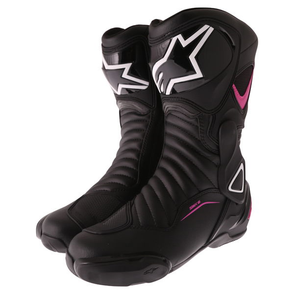 Alpinestars Stella SMX-6 V2 Black Fuchsia White Ladies Motorcycle Boots Pair