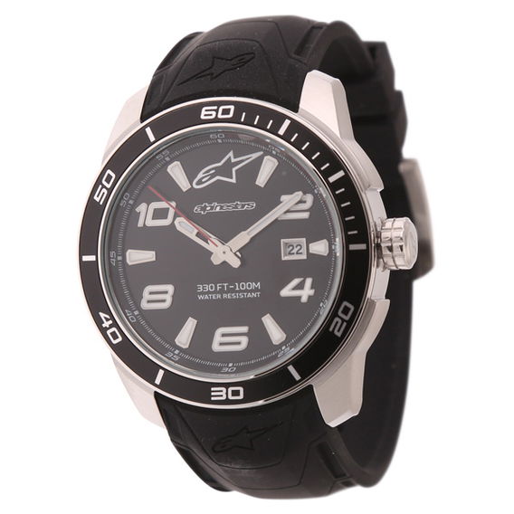 Alpinestars Steel 3H Tech Watch with Black Silicon Strap