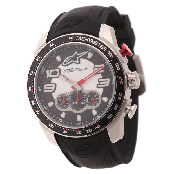 Alpinestars Steel Tech Watch Chrono with Black Silicon Strap