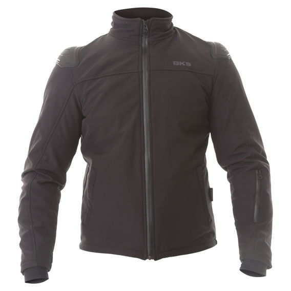BKS Soft Shell Mens Black Textile Motorcycle Jacket Front