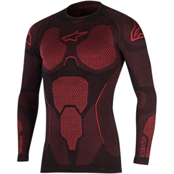 Alpinestars Ride Tech Black Red Summer Long Sleeve Top Front