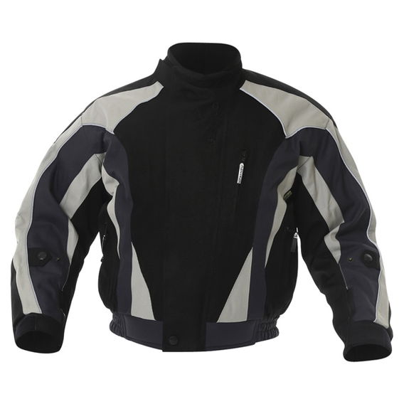 Buffalo Commando Mens Black Grey Textile Motorcycle Jacket Front