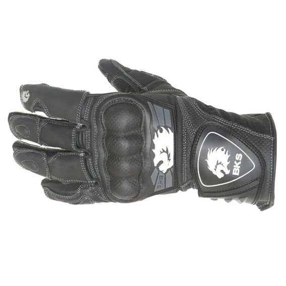 BKS Brooklands Black Motorcycle Gloves Back