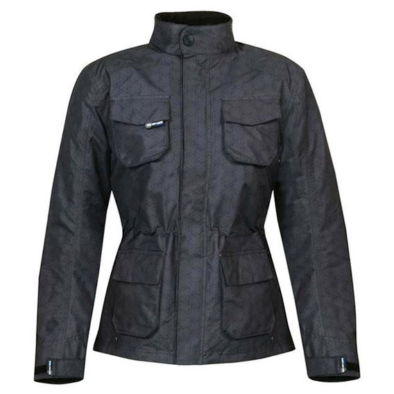 696 CTY007 Paris Ladies Grey Textile Motorcycle Jacket Front
