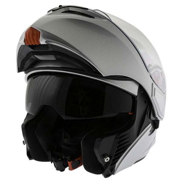 AGV Numo Silver Helmet Flip Open