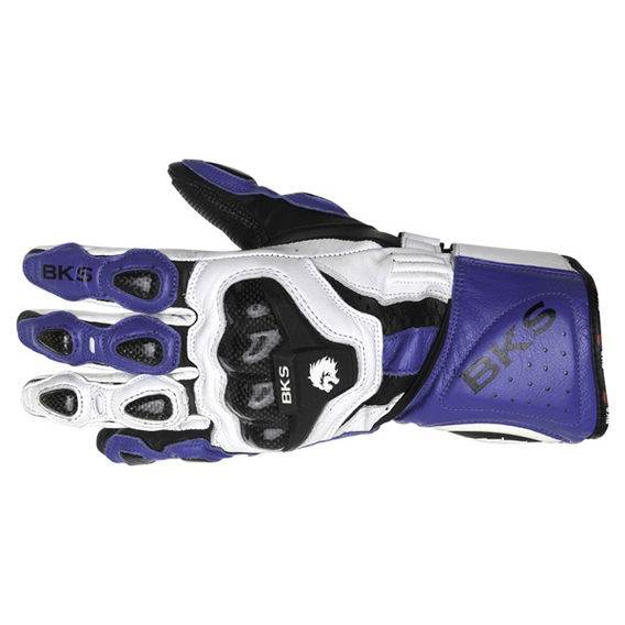 BKS Sphynx Blue White Black Motorcycle Gloves Back