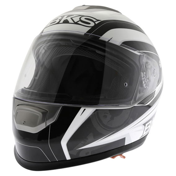 BKS Techno Black White Gun Helmet Front Left