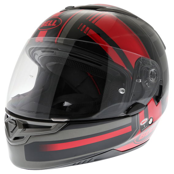 Bell RS2 Tactical Red Black Titanium Full Face Motorcycle Helmet Front Left