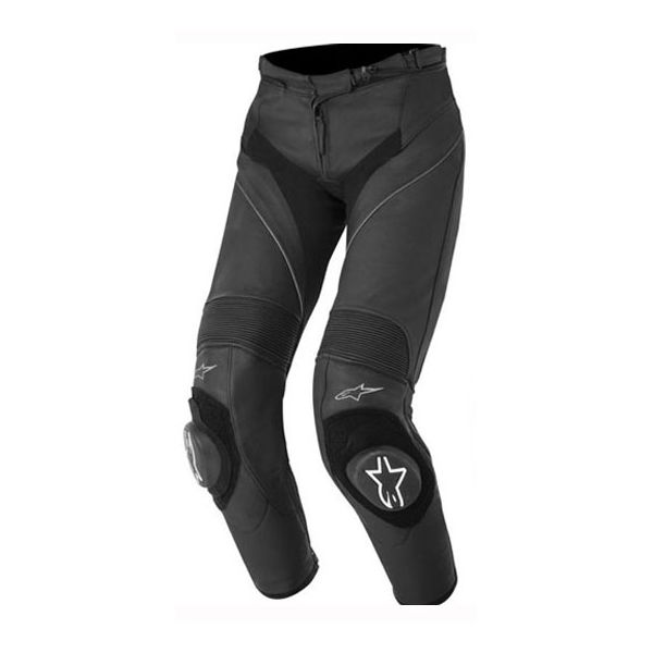 Alpinestars Missile Stella Ladies Black Leather Motorcycle Jeans Front