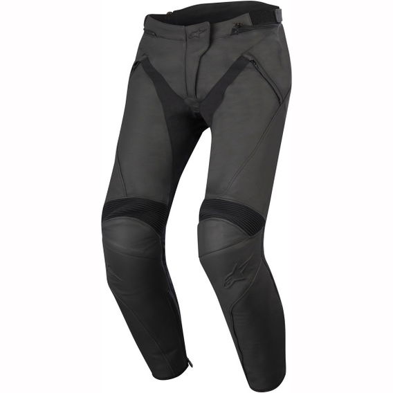 Alpinestars Stella Jagg Ladies Black Leather Motorcycle Jeans Front