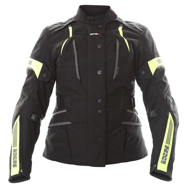 IXS Nemesis Ladies Black Yellow Textile Motorcycle Jacket Front