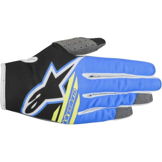 Alpinestars Radar Youth Flight Kids MX Black Aqua Fluo Yellow Gloves Back