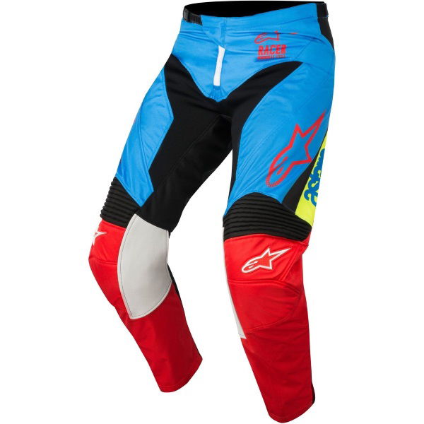 Alpinestars Racer Youth Supermatic Kids Aqua Black Red Motocross Pants 7113 Front