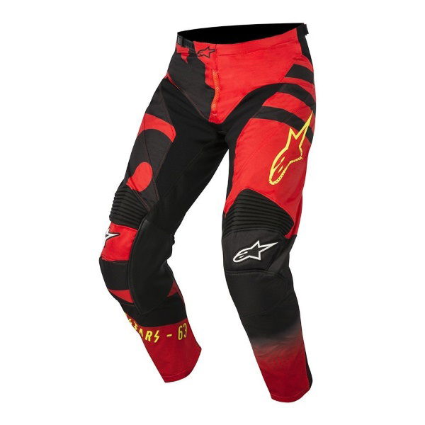 Alpinestars Racer Braap Mens Red Black Fluo Yellow Motocross Pants 316 Front