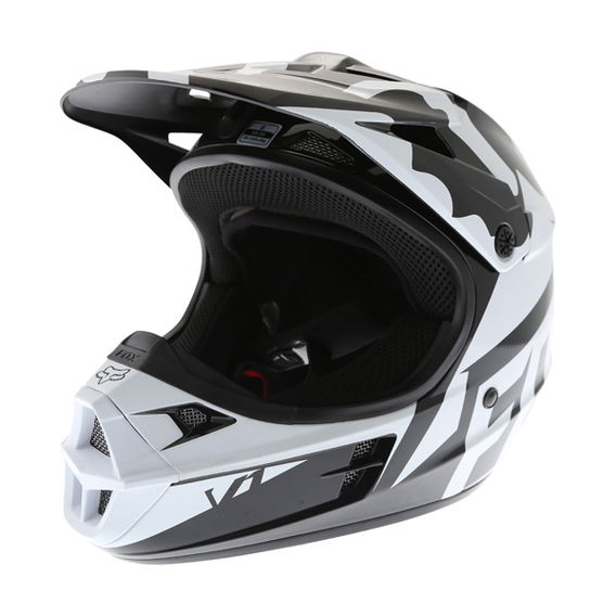 Fox V1 Race Black Motocross Helmet Front Left