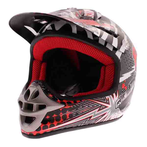 BKS 303 Piston Kids MX Red Helmet Front Left