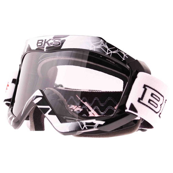 BKS Adult MX Black Goggles Front Left