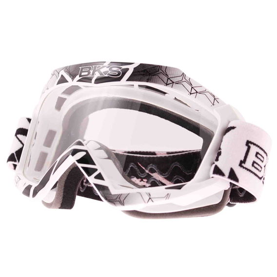 BKS Adult MX White Goggles Front Left