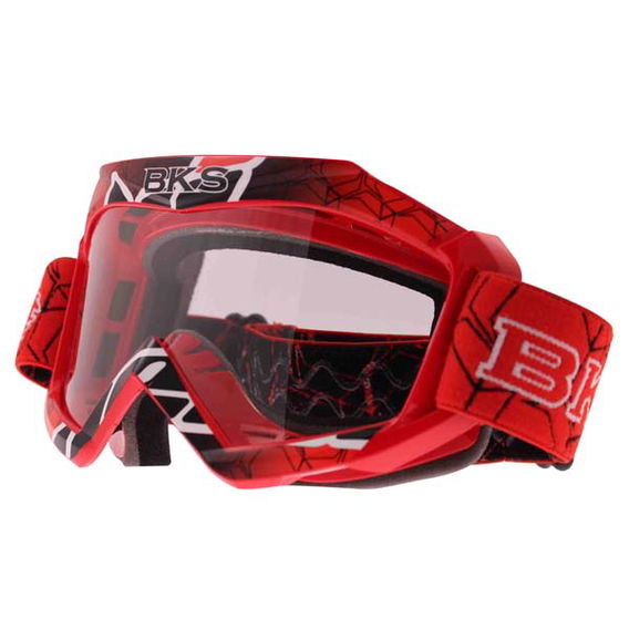 BKS Adult MX Red Goggles Front Left