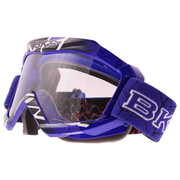 BKS Adult MX Blue Goggles Front Left