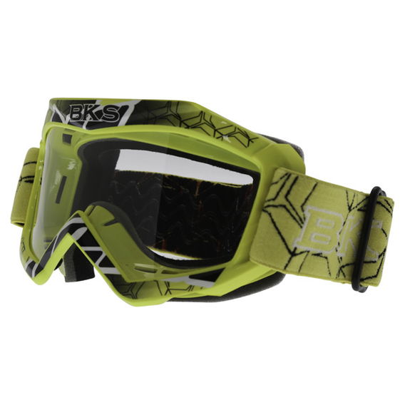 BKS Kids Yellow Motocross Goggles Front Left