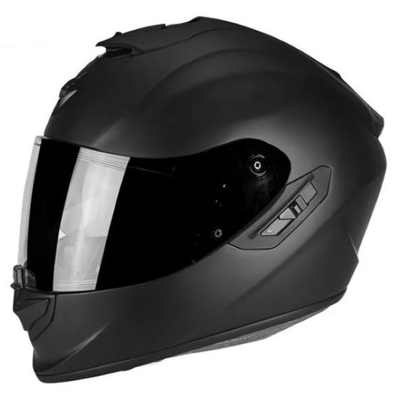 Scorpion Exo 1400 Air Matt Black Full Face Motorcycle Helmet Front Left