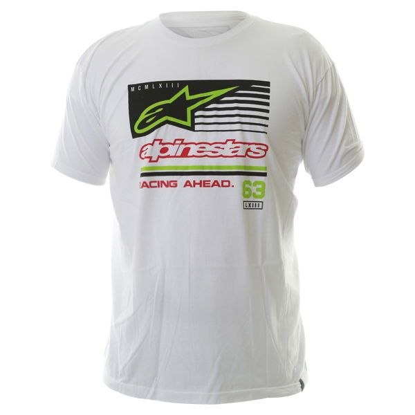 Alpinestars Back Straight Mens White T-Shirt Front