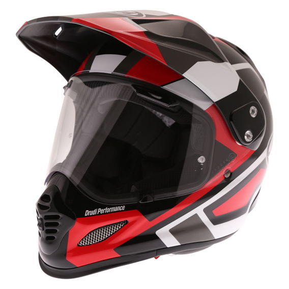 Arai Tour-X4 Catch Red Adventure Motorcycle Helmet Front Left