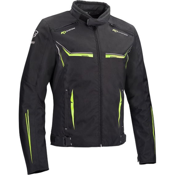 Bering Ross Black Fluo Yellow Textile Motorcycle Jacket Front