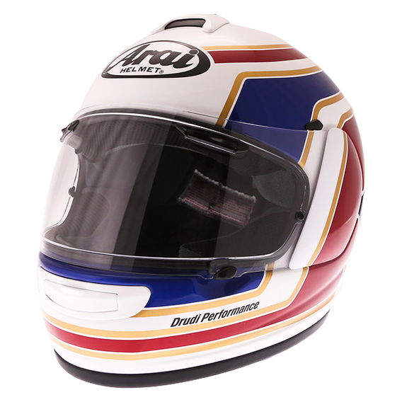 Arai Axces III Matrix White Red Blue Full Face Motorcycle Helmet Front Left