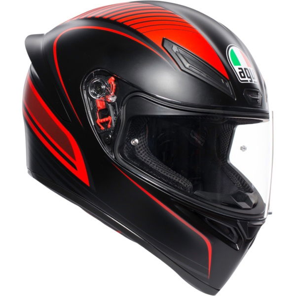 AGV K1 Warm Up Helmet Matt Black Red Size: XL