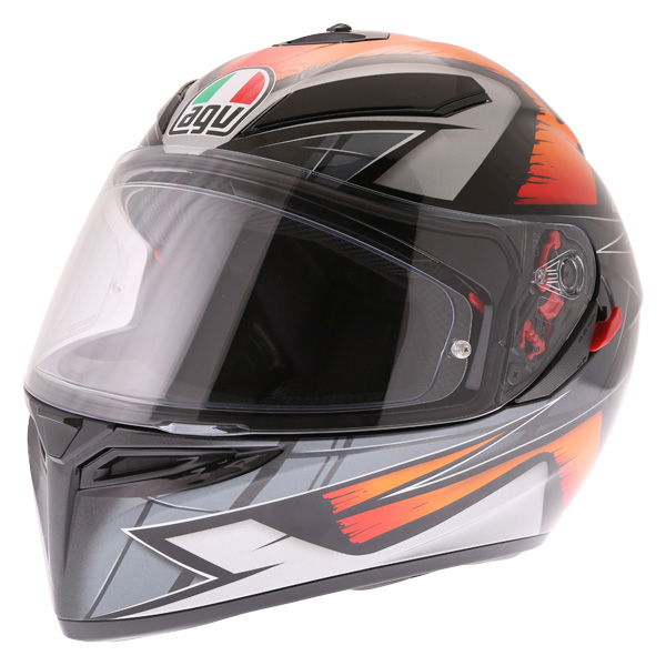 AGV K3 SV Liquefy Black Orange Full Face Motorcycle Helmet Front Left