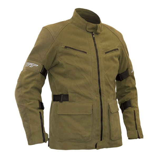 green textile motorcycle jacket