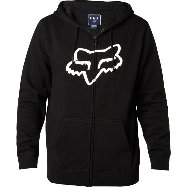 Fox Legacy Black Foxhead Zip Fleece Front